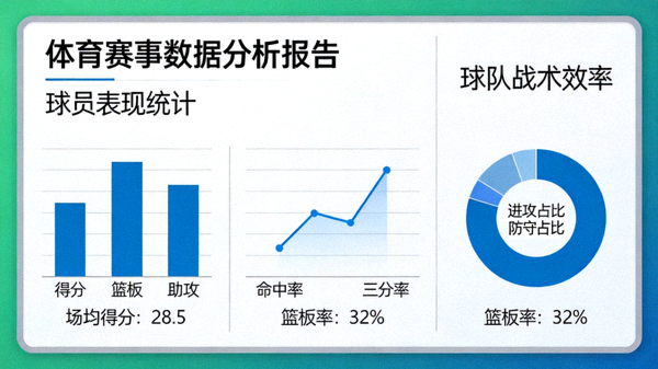 体育赛事数据分析图表与统计指标可视化展示